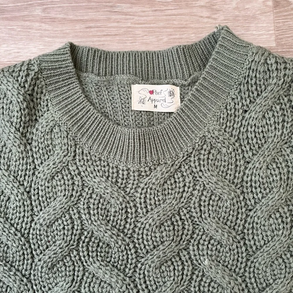 Cozy Olive Cable Knit Sweater